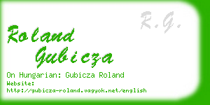 roland gubicza business card